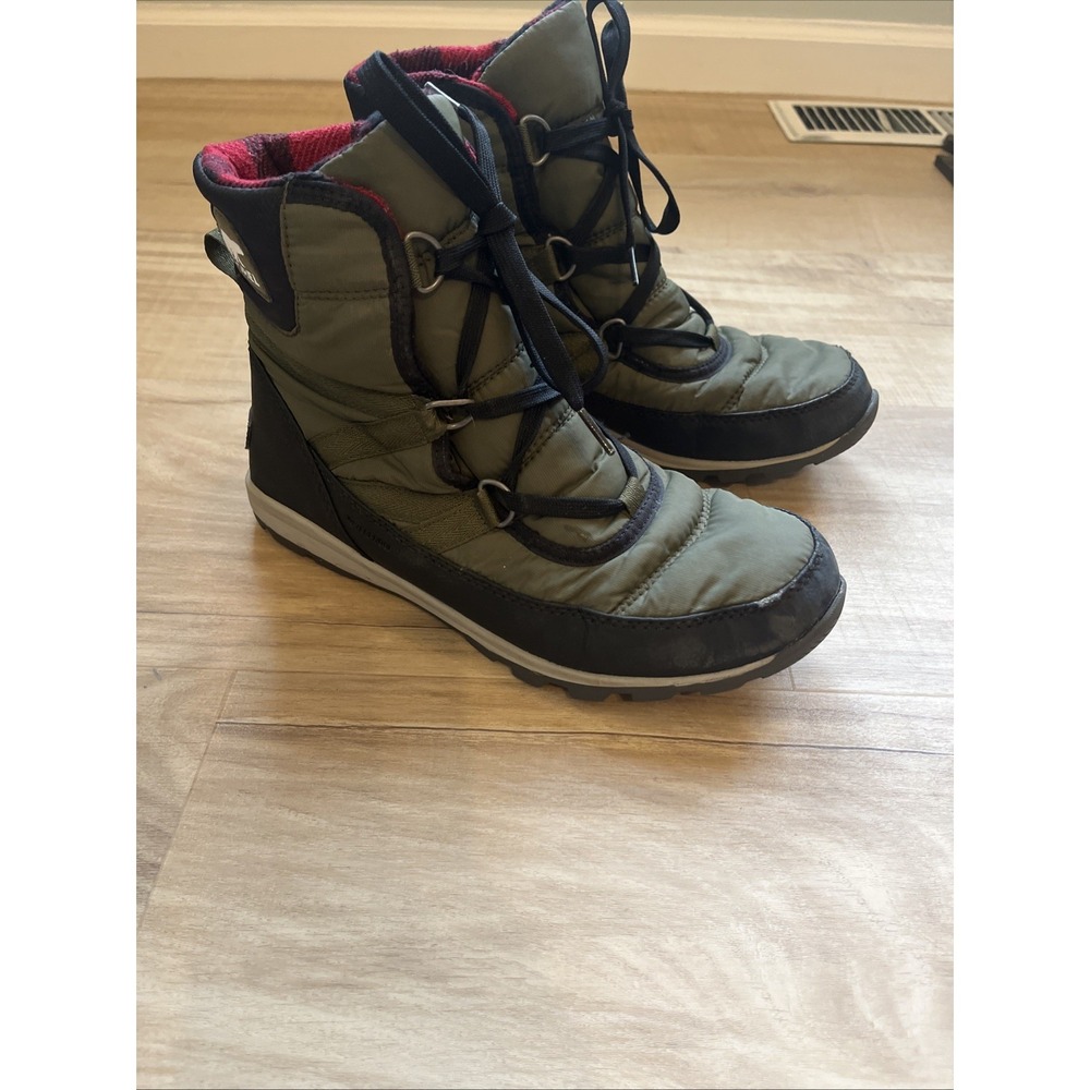 Sorel Whitney Winter Snow Boots‎ Womens 10 US Green Waterproof Lace Up Insulated